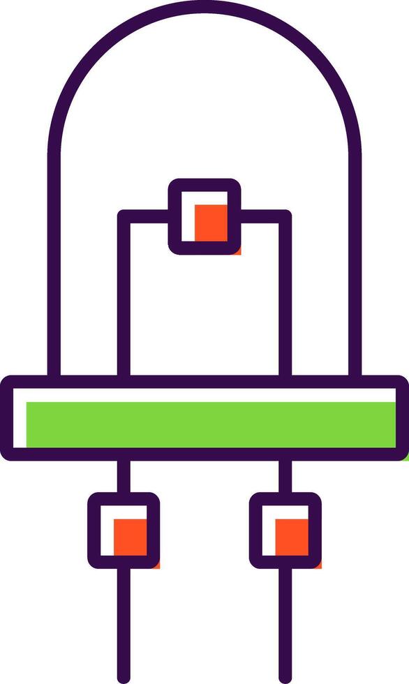 Diode Filled  Icon vector