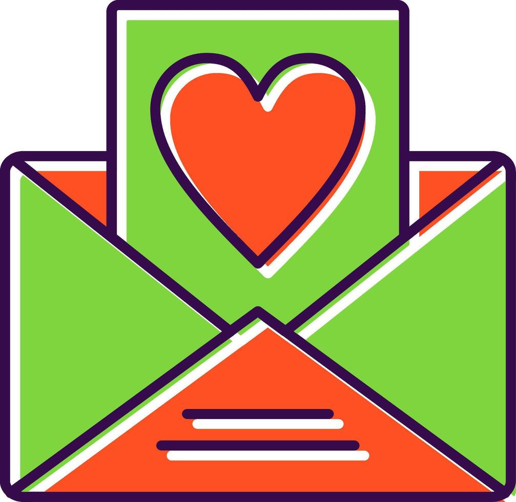 Love Message Filled  Icon vector