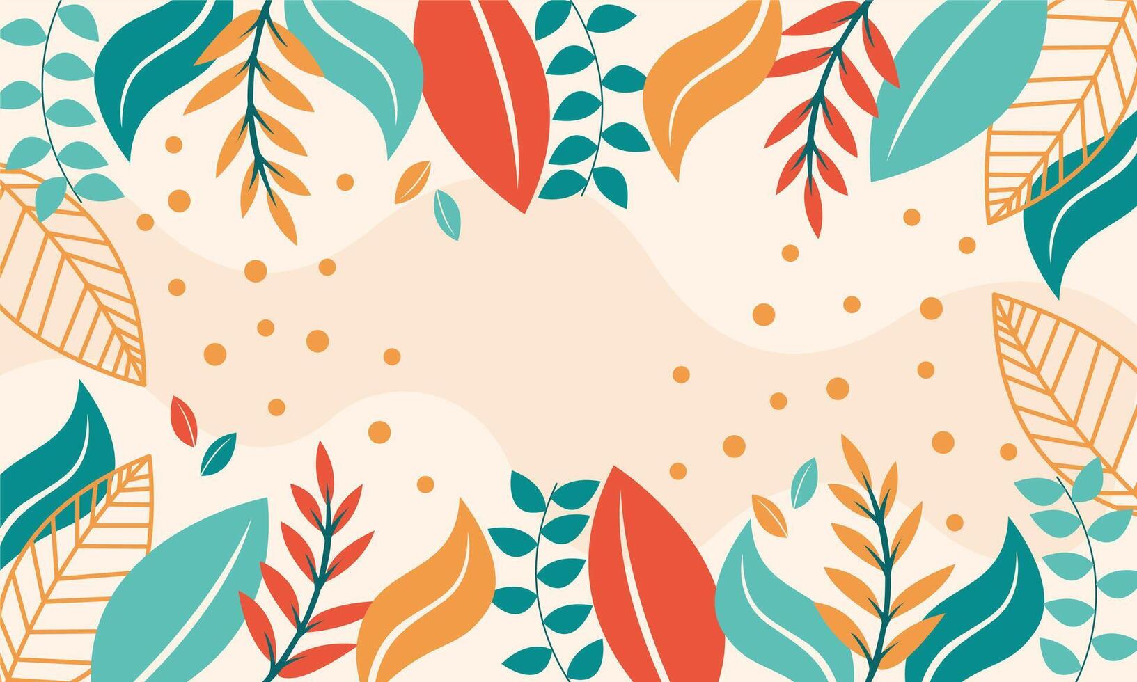 Flat abstract floral leaves background vector