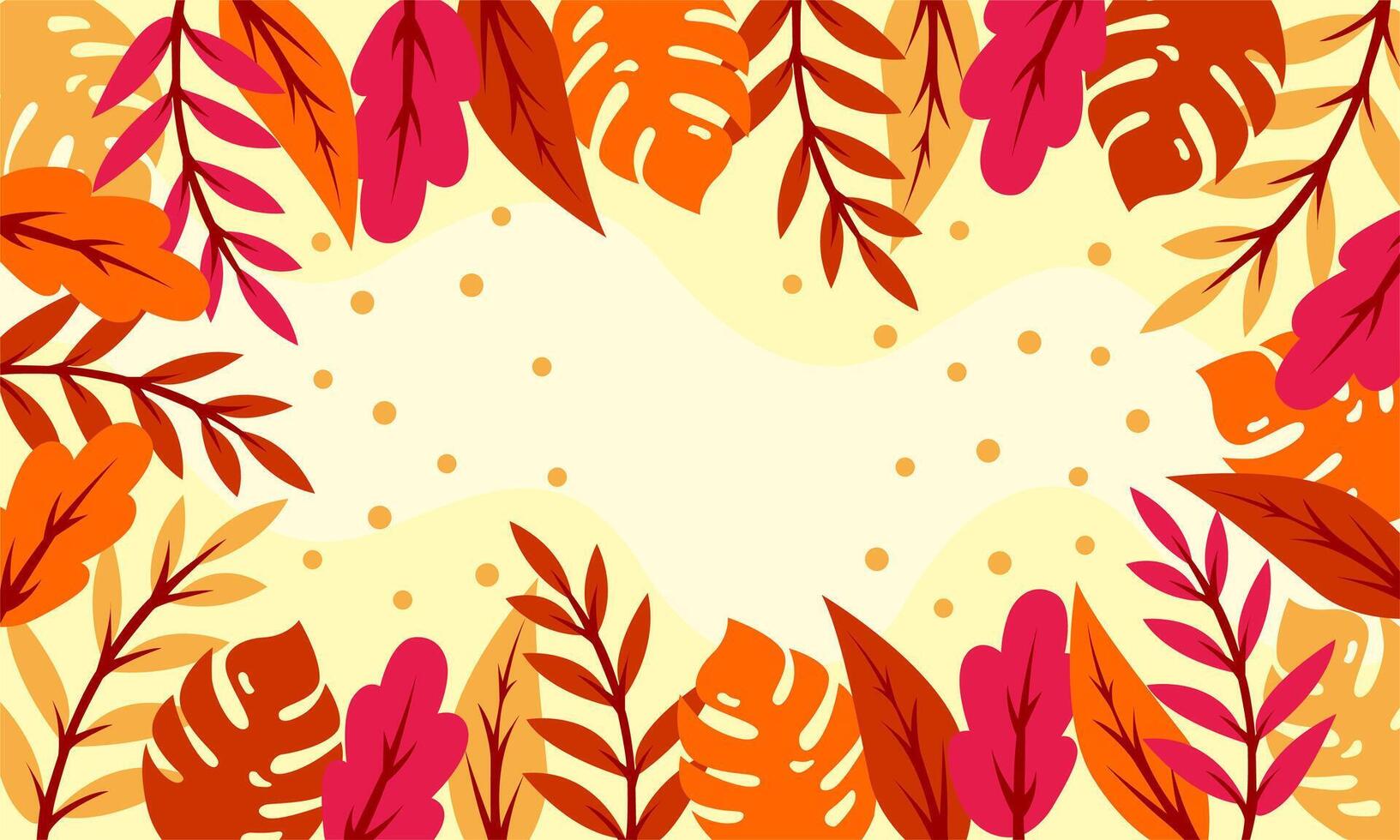 Flat abstract floral leaves background vector