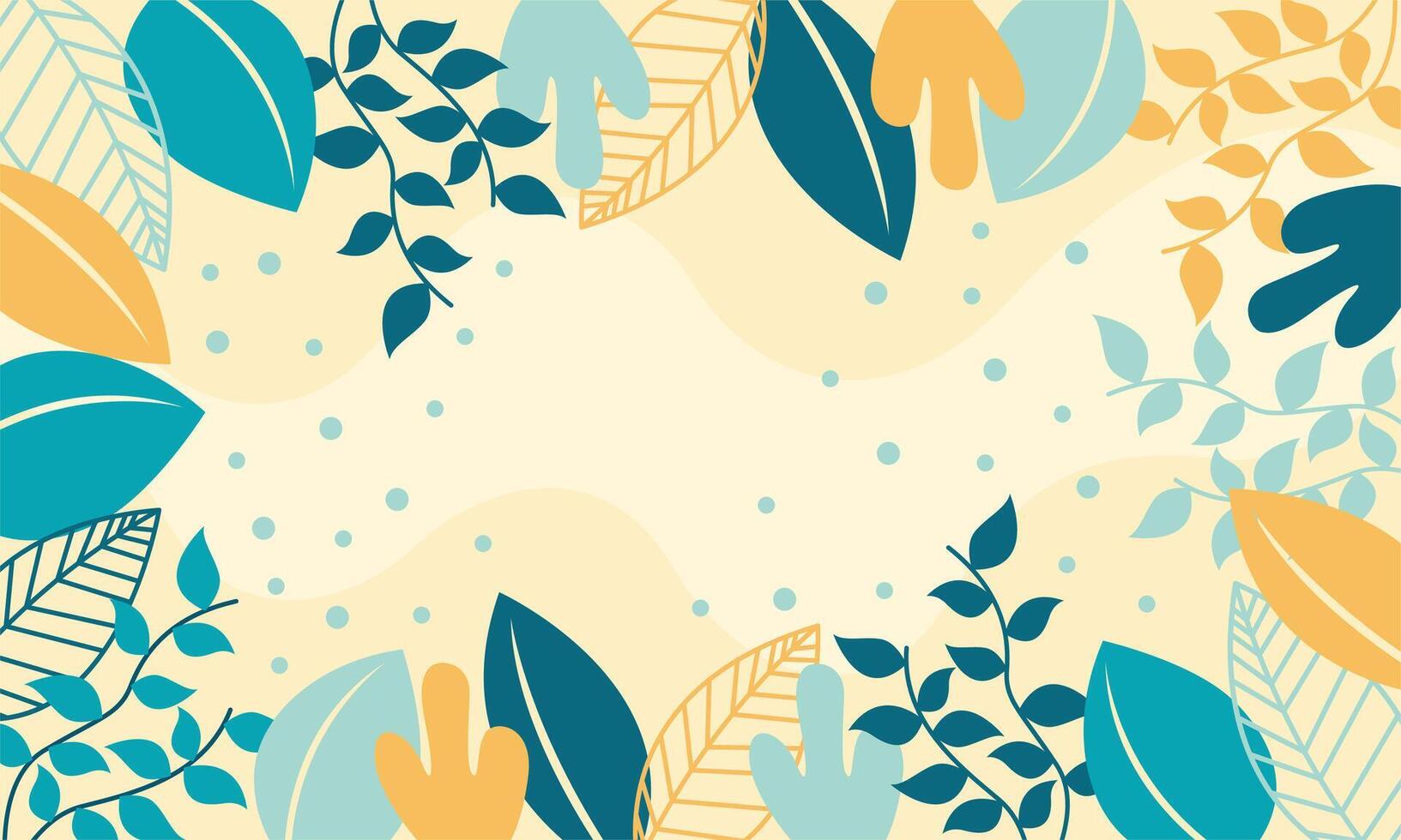 Flat abstract floral leaves background vector