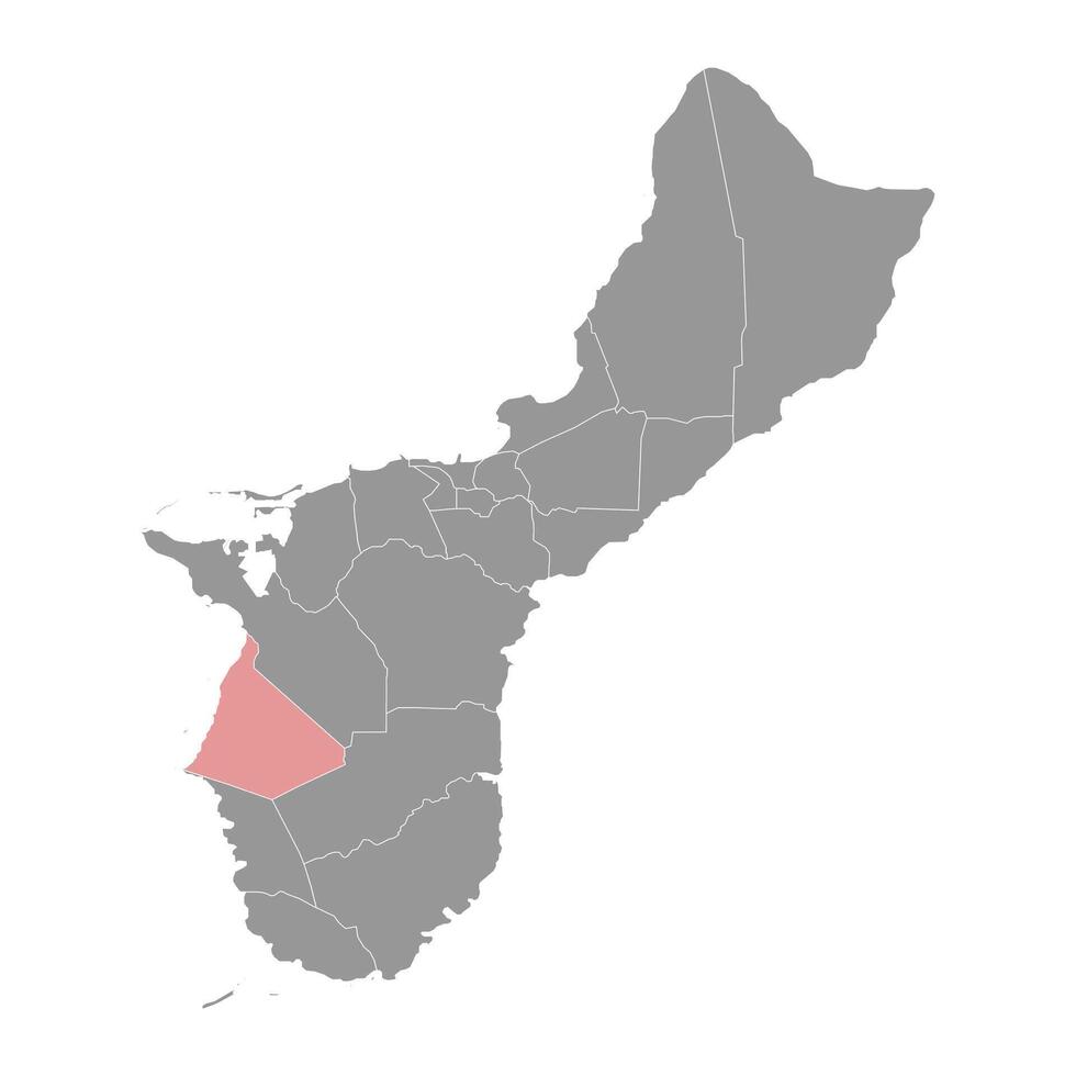 Hagat municipality map, administrative division of Guam. Vector illustration.