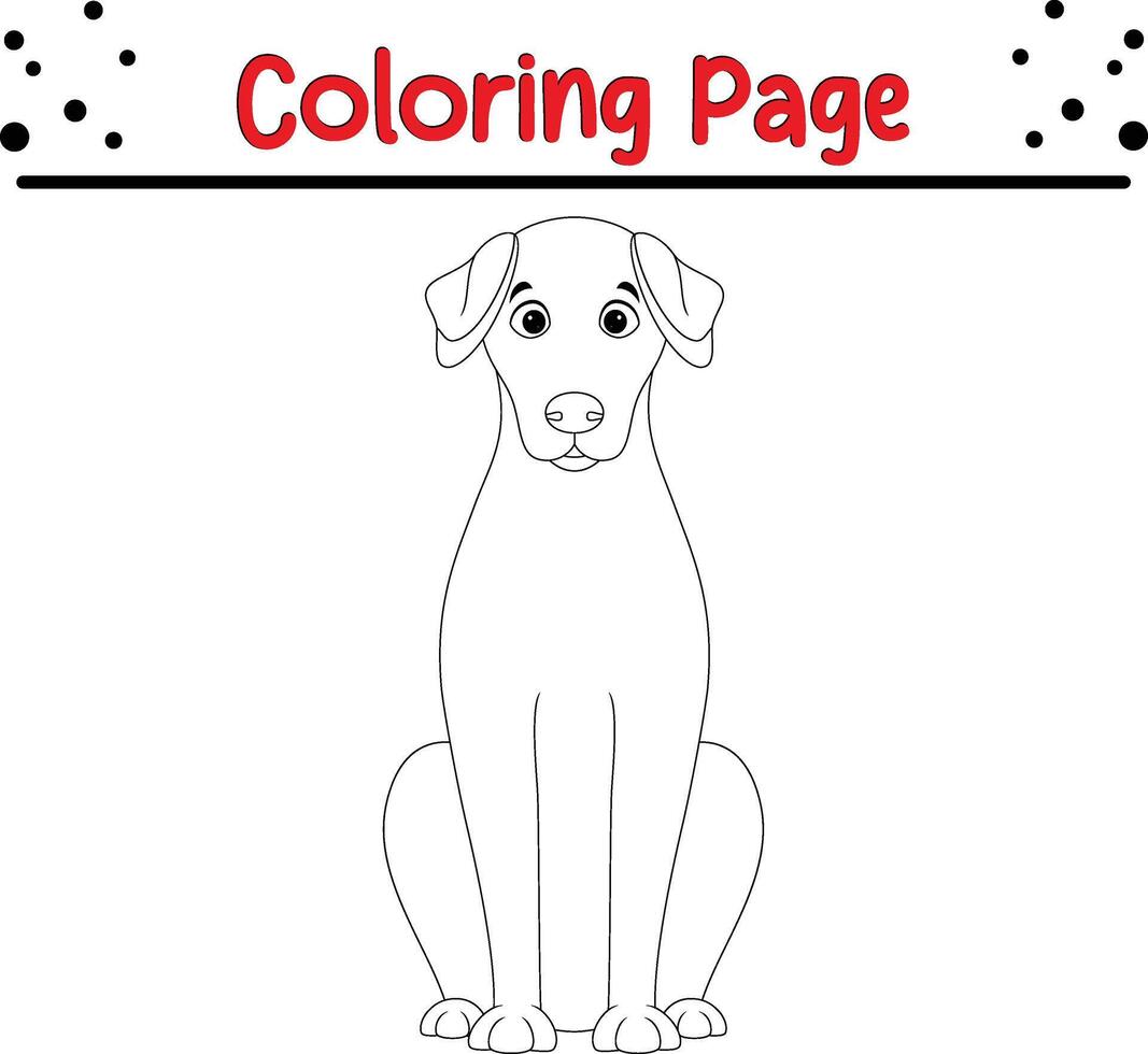 Cute dog coloring page for kids vector