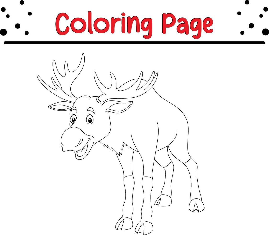 Cute Animal coloring page for children. Happy animal coloring book vector