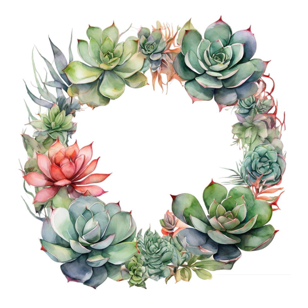 AI generated Watercolor Flower Round png