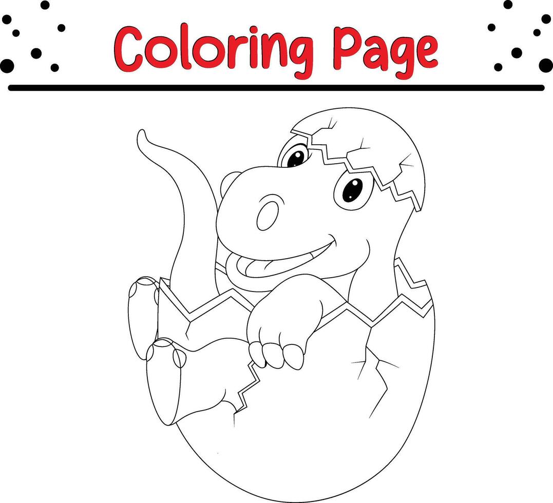 página para colorear de dinosaurios para niños vector