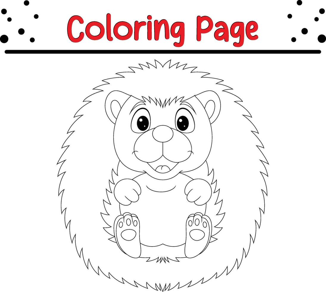 Cute Animal coloring page for children. Happy animal coloring book vector