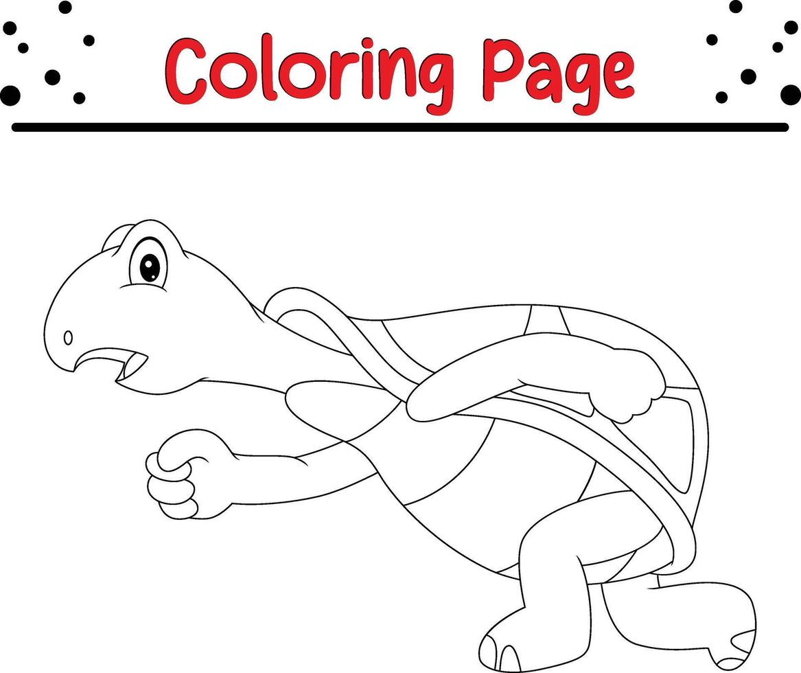 linda Tortuga colorante página para niños. animal colorante libro vector