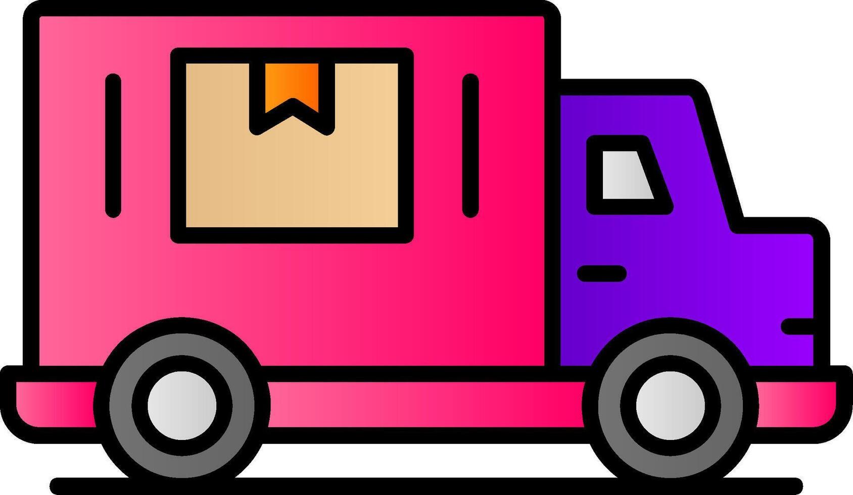 Delivery Truck Line Filled Gradient  Icon vector