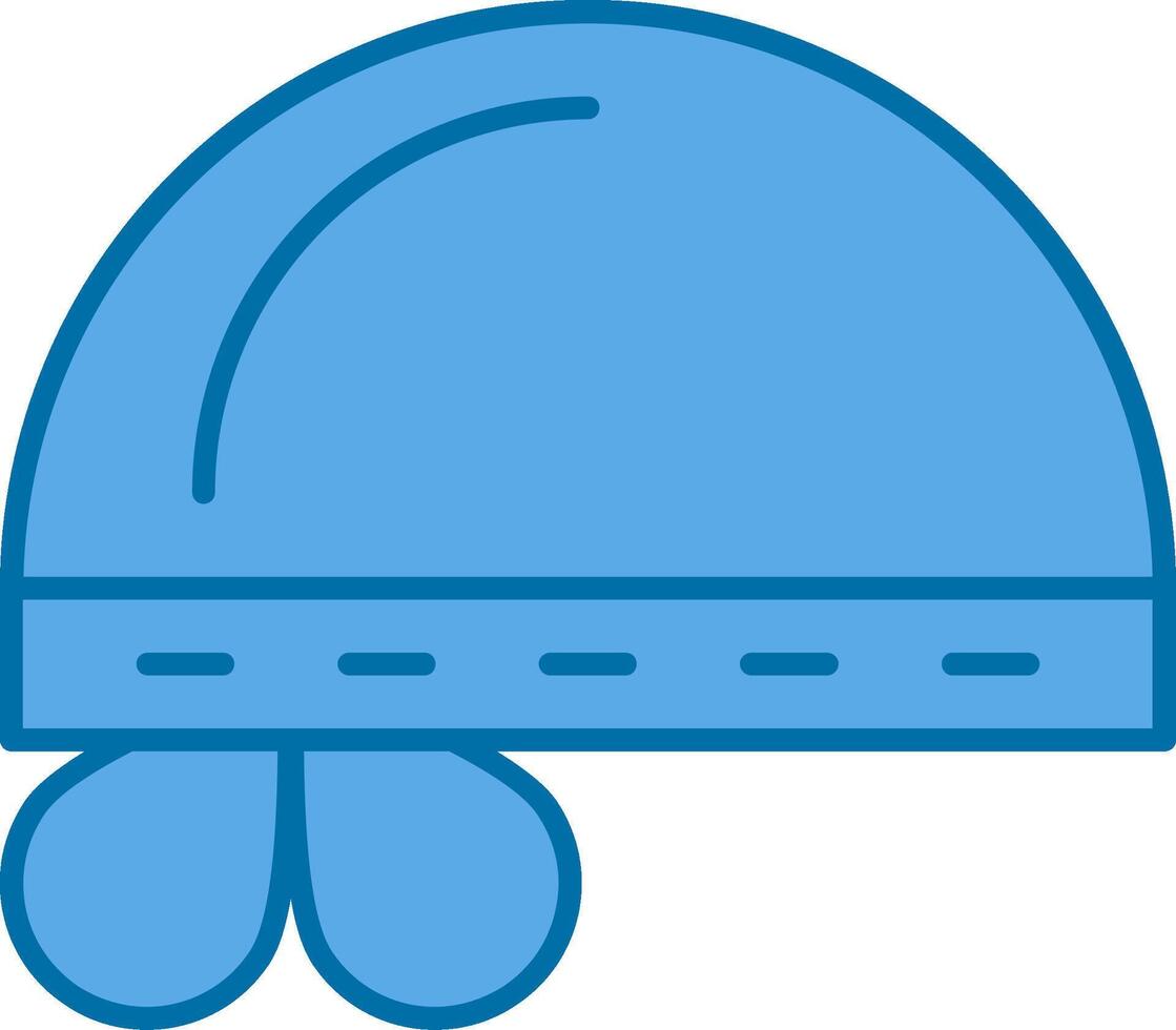 Forehead Bandana Filled Blue  Icon vector