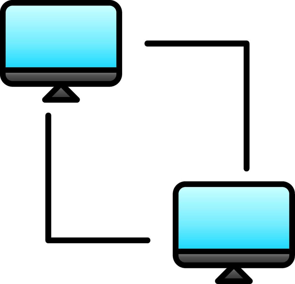 Peer To Peer Line Filled Gradient  Icon vector