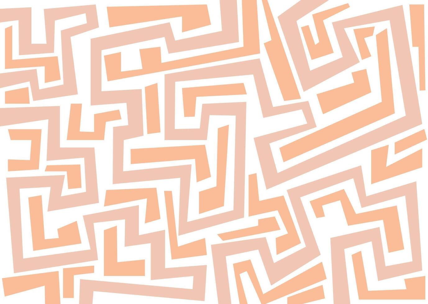 Abstract maze geometric background. Hand drawn seamless pattern with bold square lines. vector