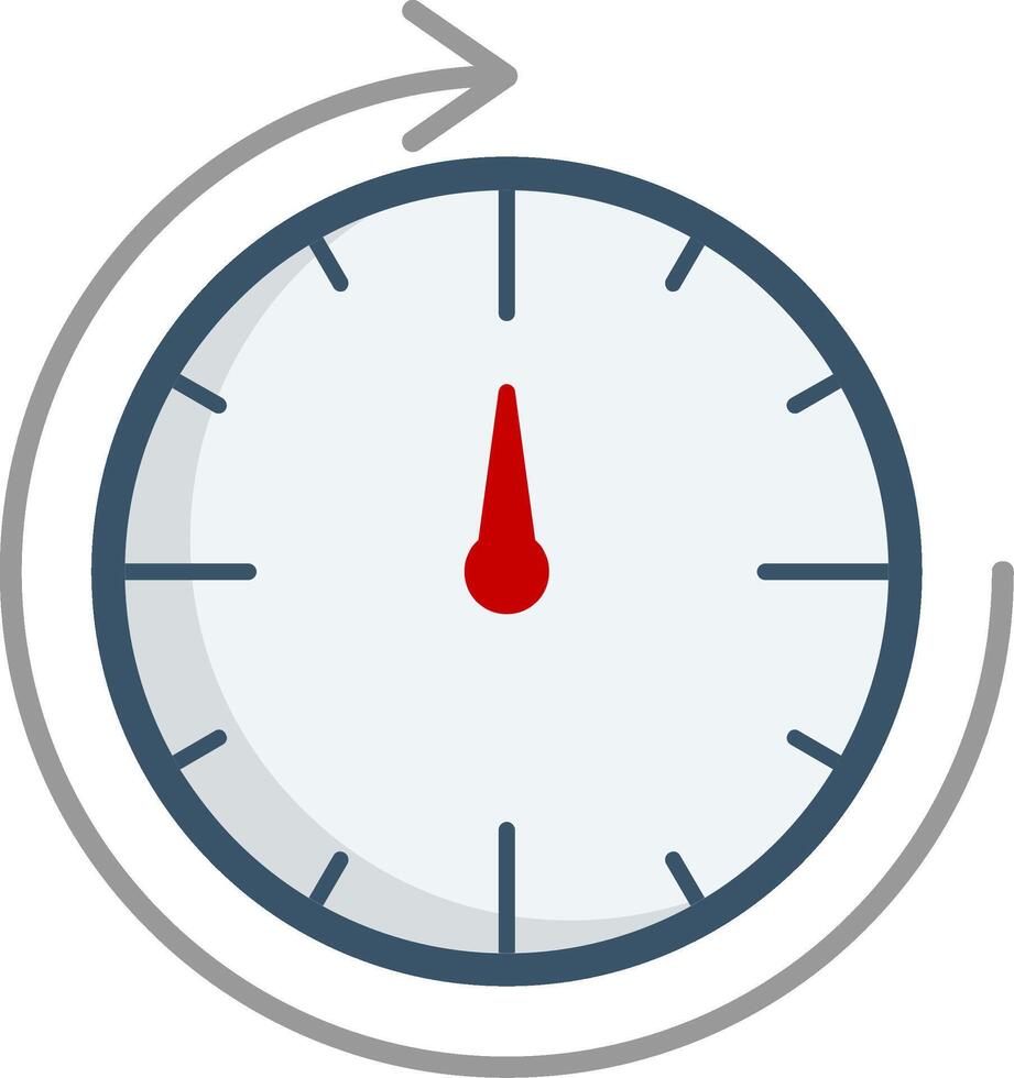 Round Clock Flat Gradient  Icon vector