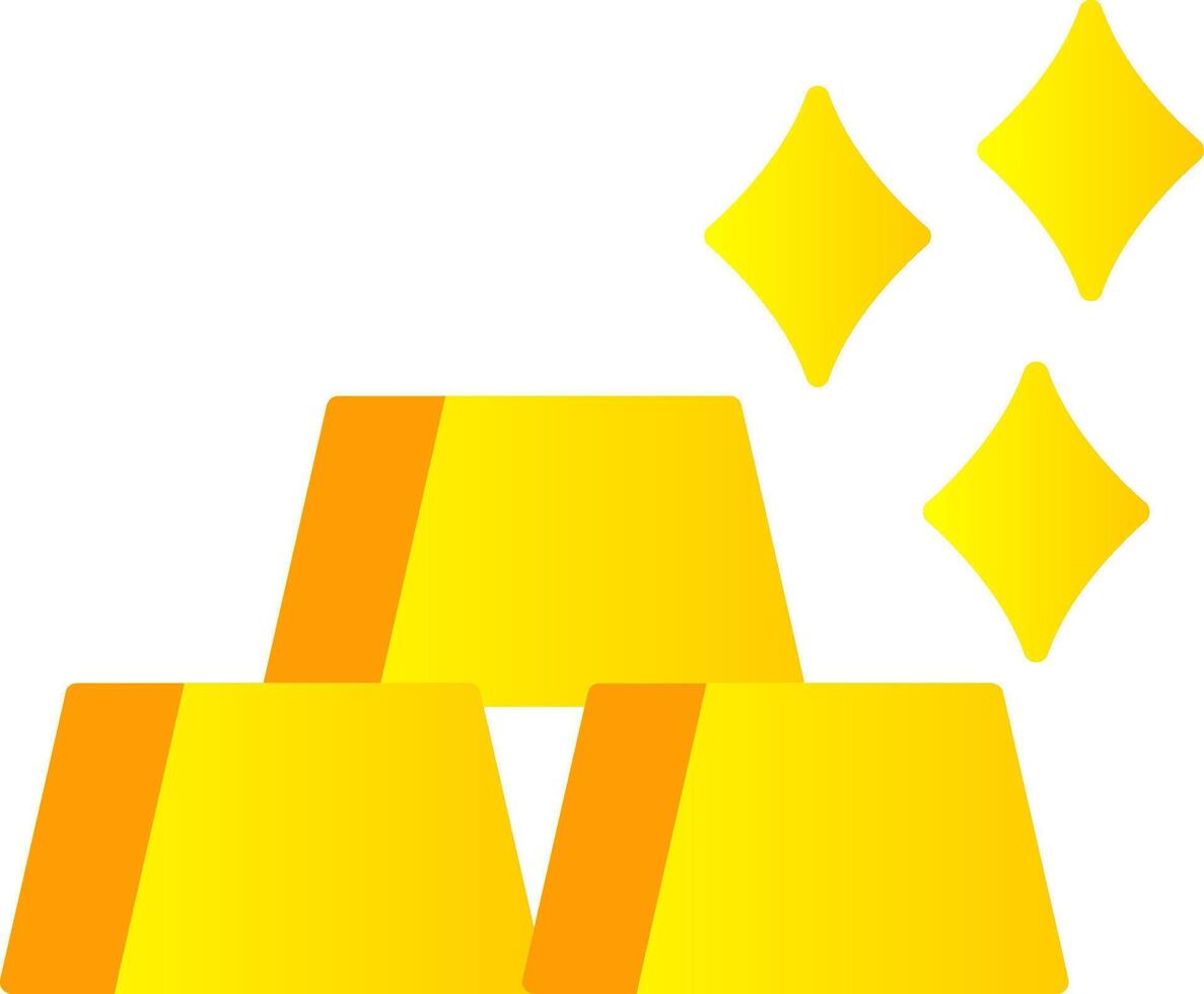 Gold Bar Flat Gradient  Icon vector