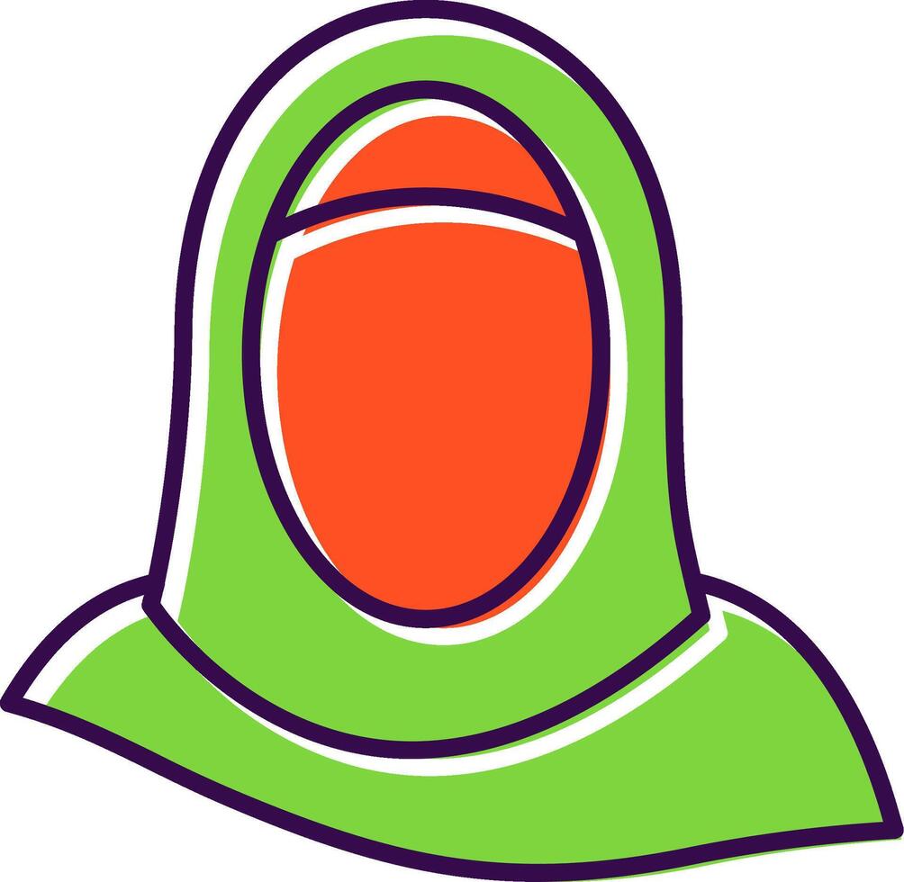 Hijab Filled  Icon vector