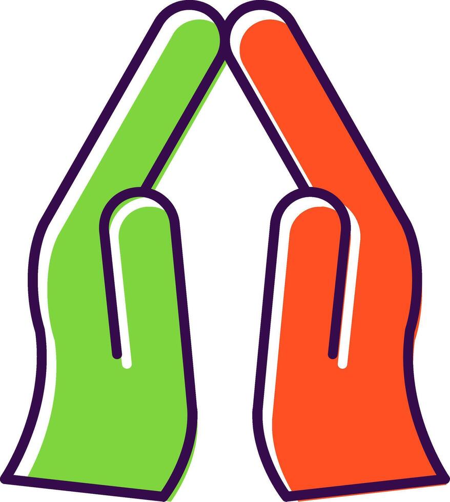 Pray Filled  Icon vector
