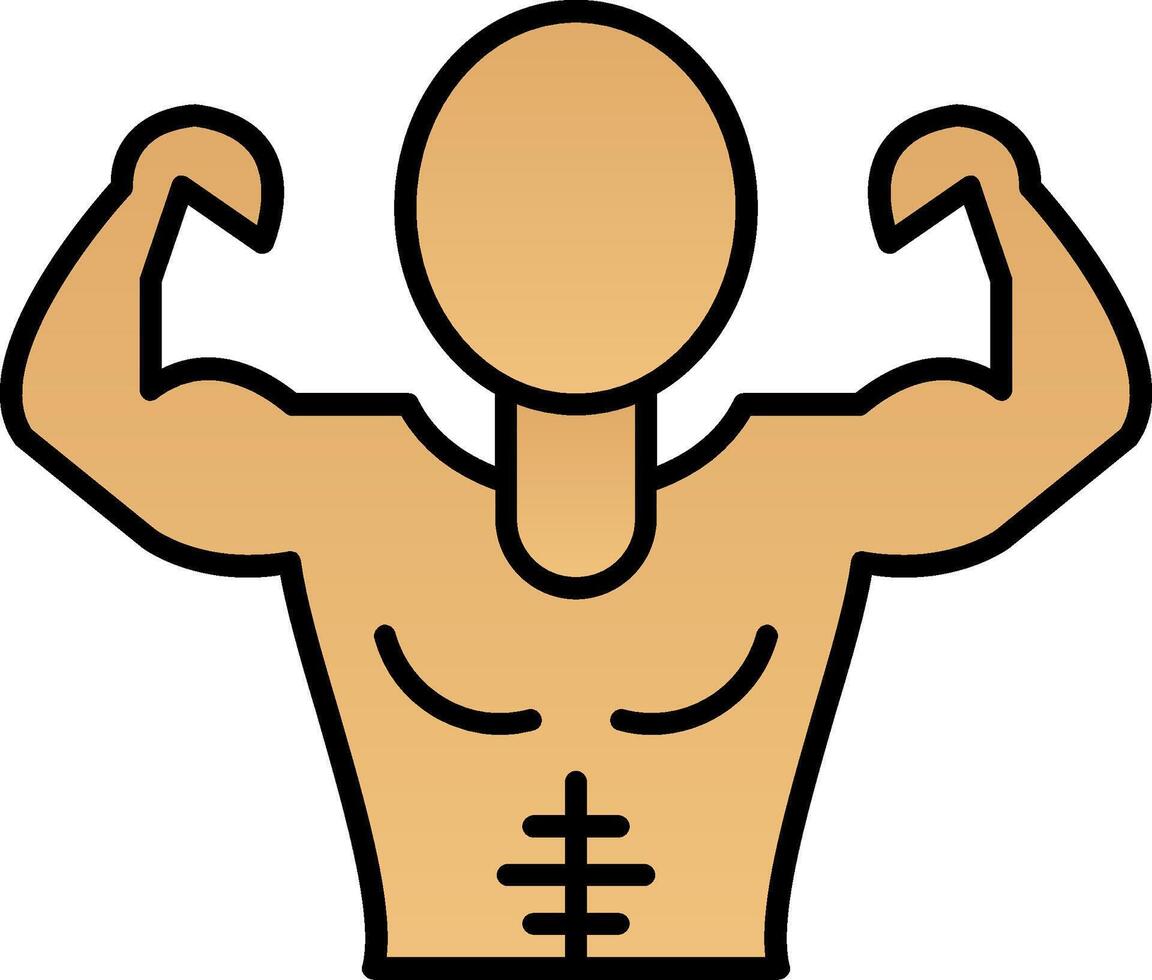 Muscle Man Line Filled Gradient  Icon vector