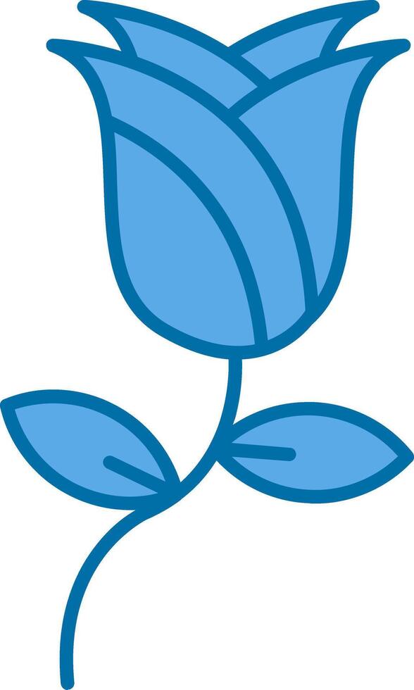 Rose Filled Blue  Icon vector