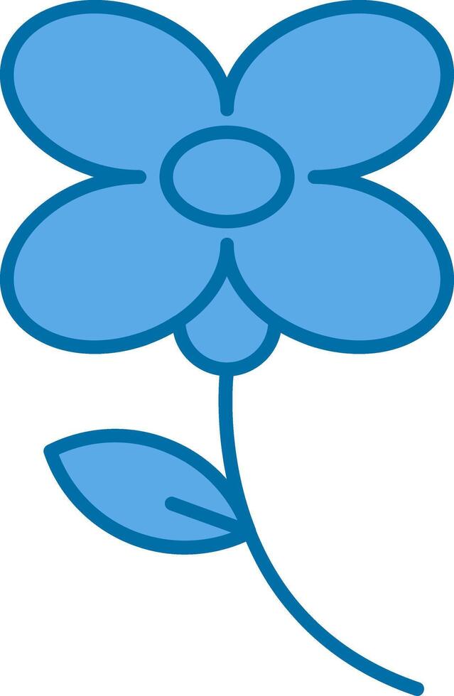 Safflower Filled Blue  Icon vector