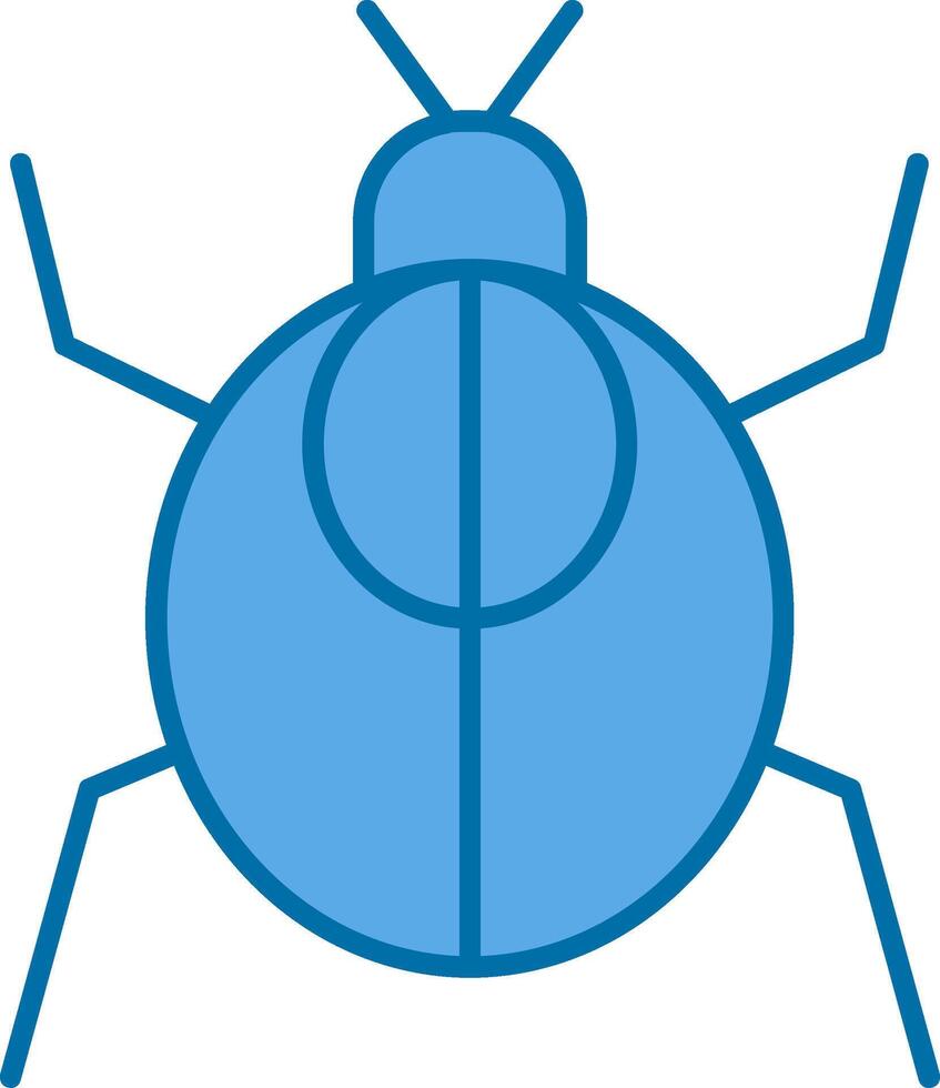 cucaracha lleno azul icono vector