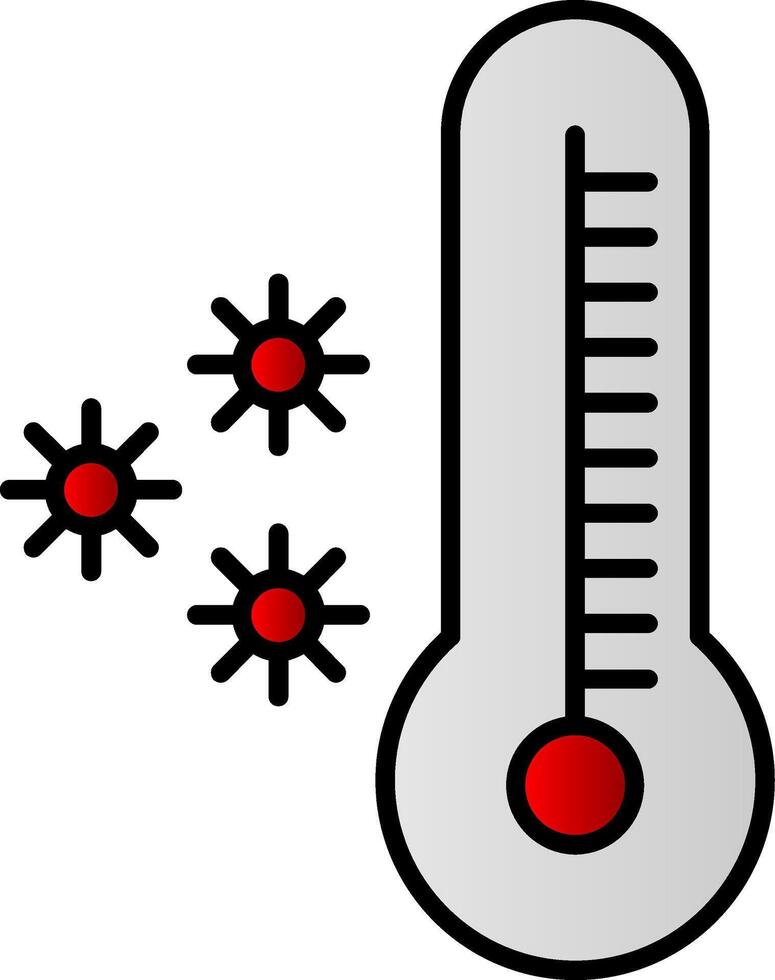 Thermometer Line Filled Gradient  Icon vector