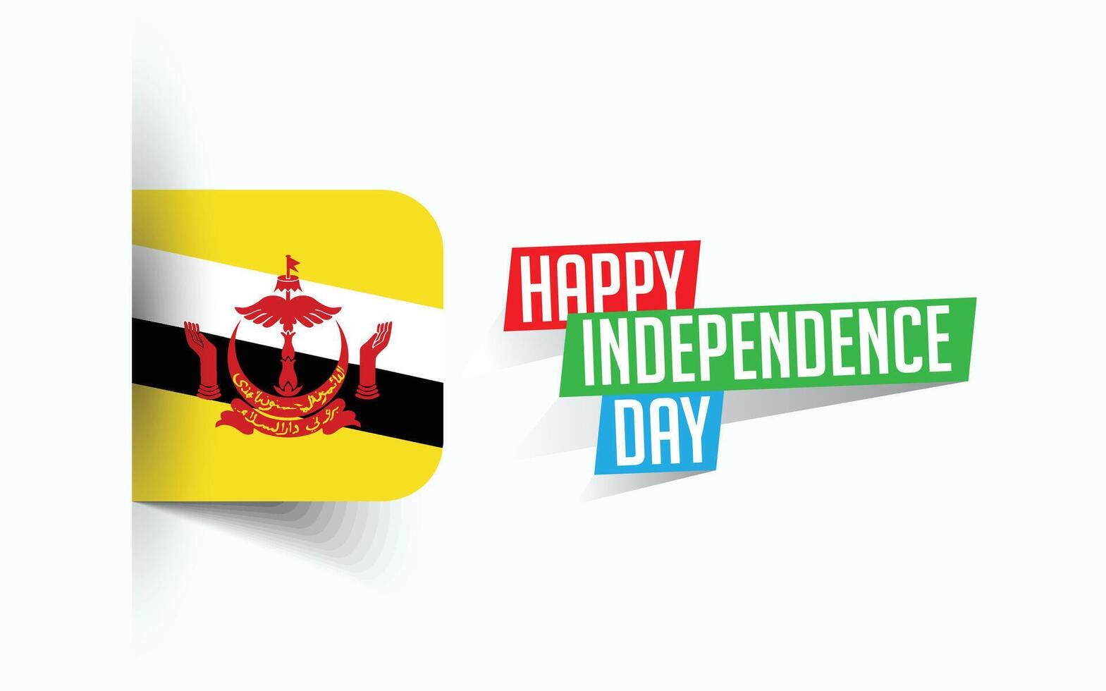 contento independencia día de Brunei vector ilustración, nacional día póster, saludo modelo diseño, eps fuente archivo