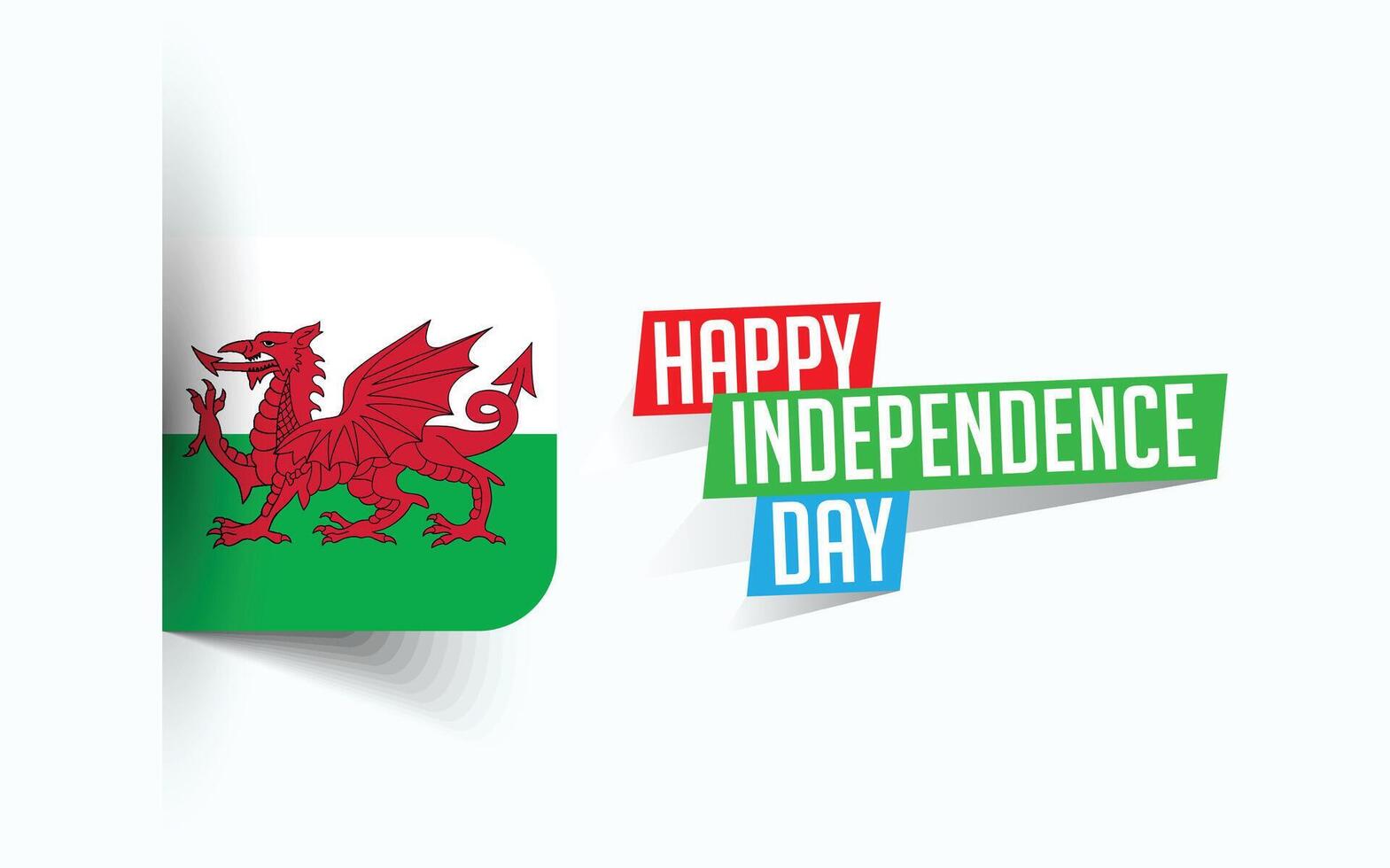 Happy Independence Day of Wales Vector illustration, national day poster, greeting template design, EPS Source File