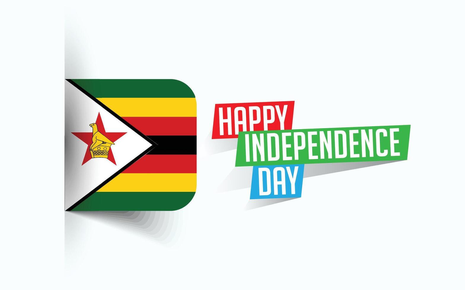 contento independencia día de Zimbabue vector ilustración, nacional día póster, saludo modelo diseño, eps fuente archivo