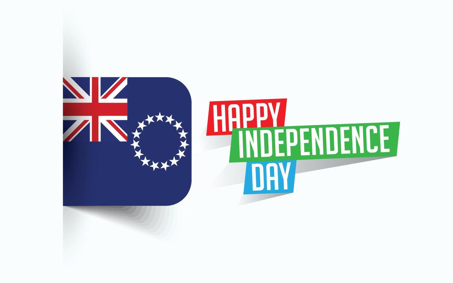 Happy Independence Day of Cook Islands Vector illustration, national day poster, greeting template design, EPS Source File