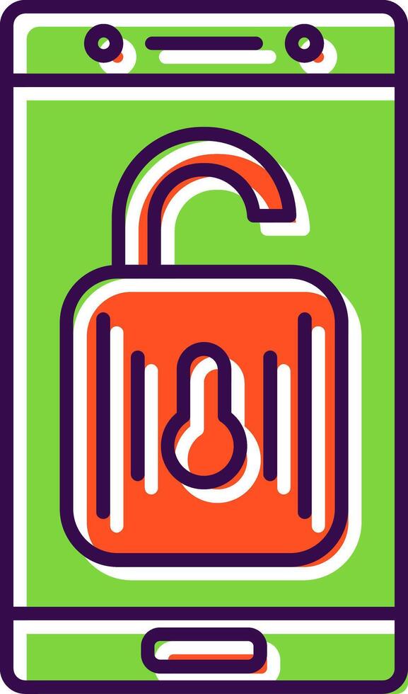 Unlock Filled  Icon vector