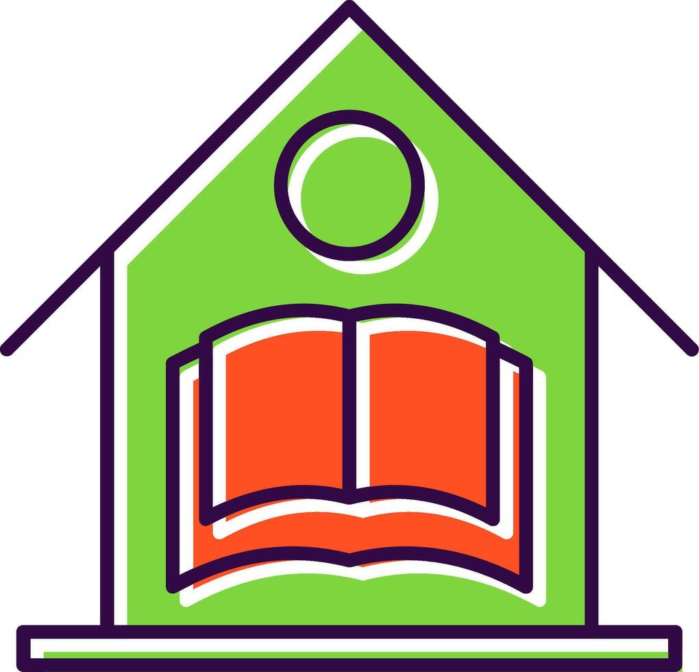 Home School Filled  Icon vector