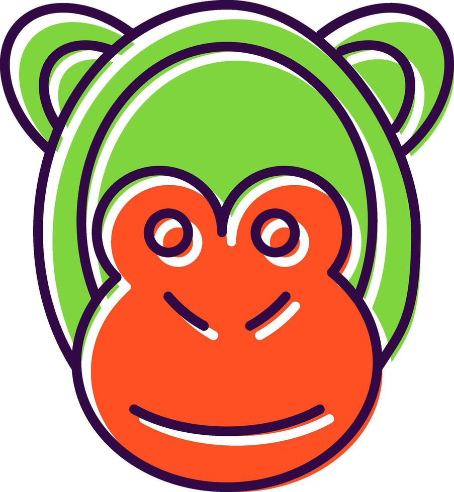 Monkey Filled  Icon vector