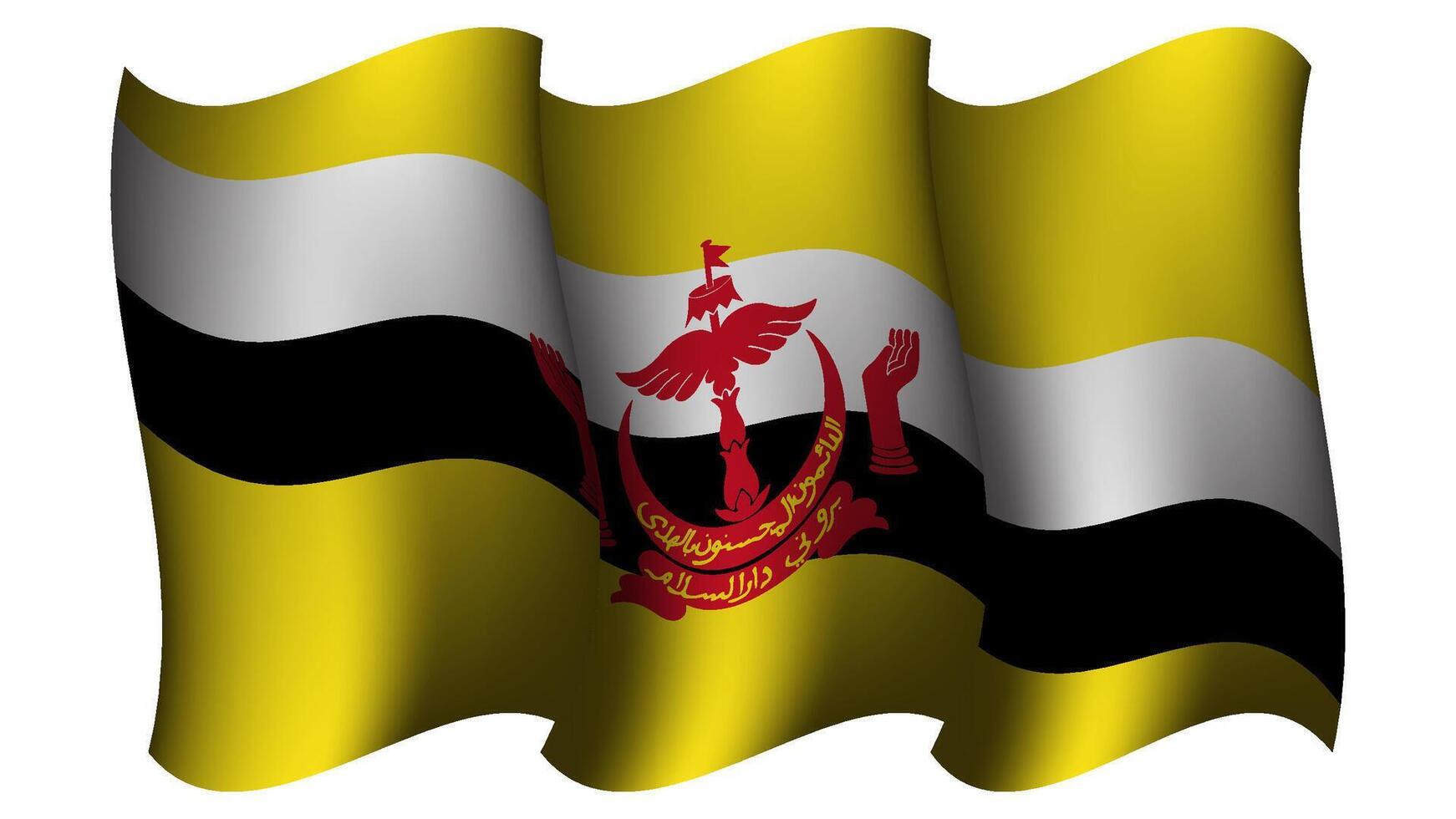 brunei waving flag design vector illustration