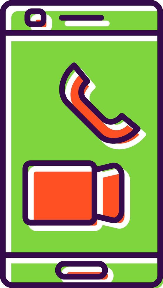 Video Call Filled  Icon vector