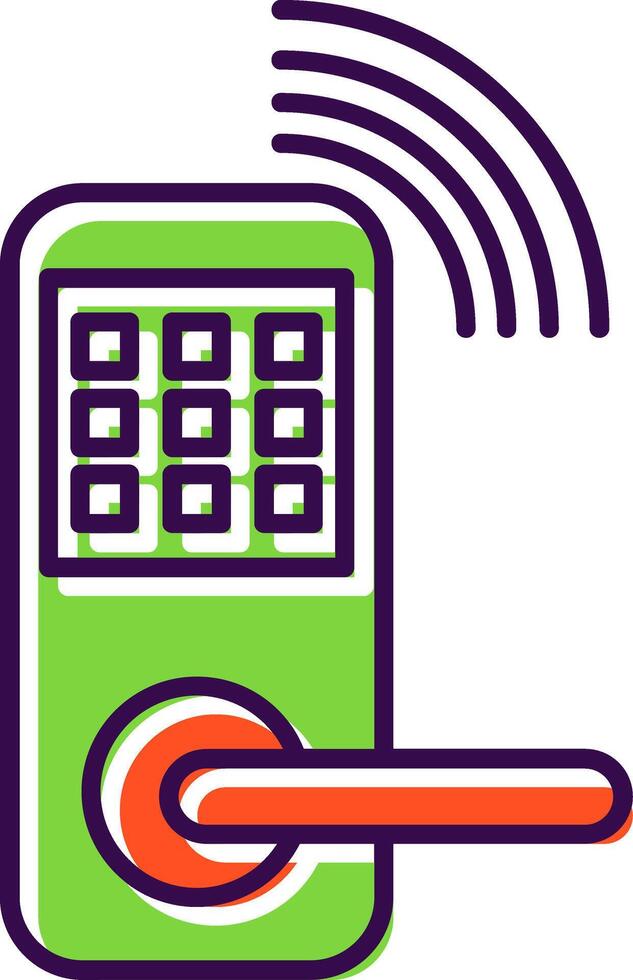 Smart Door Filled  Icon vector