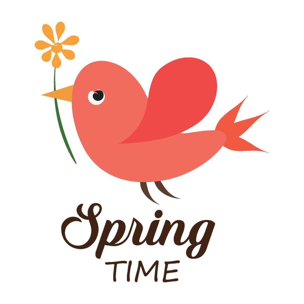 Hello Spring with season calligraphy. vector