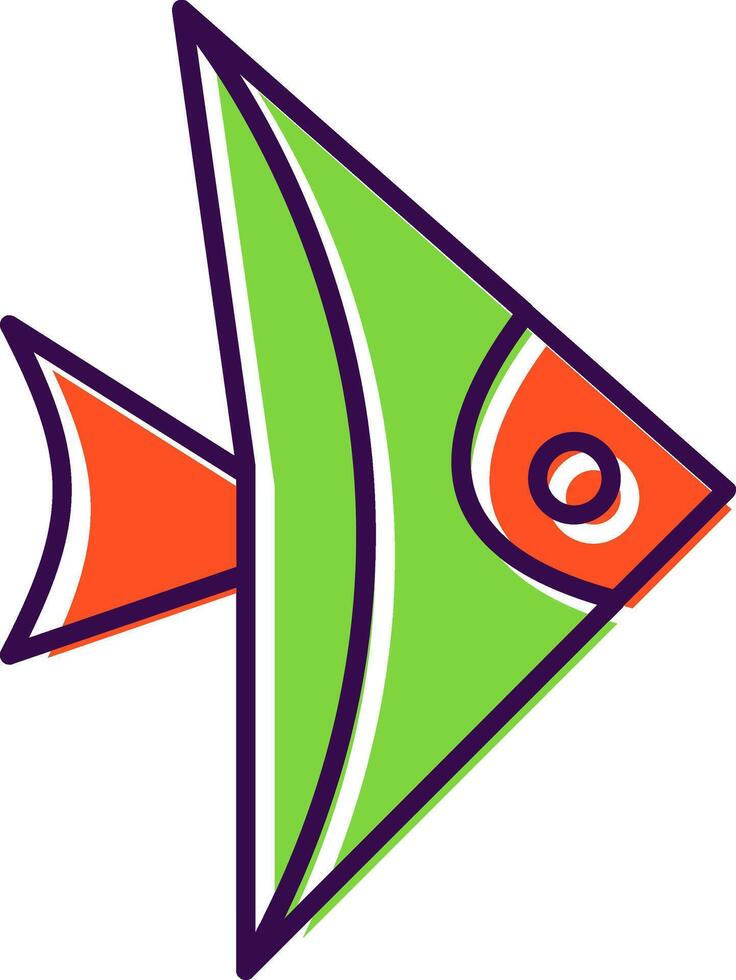 pescado lleno icono vector