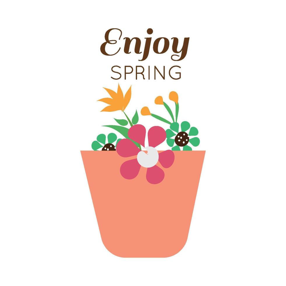 Hello Spring with season calligraphy. vector