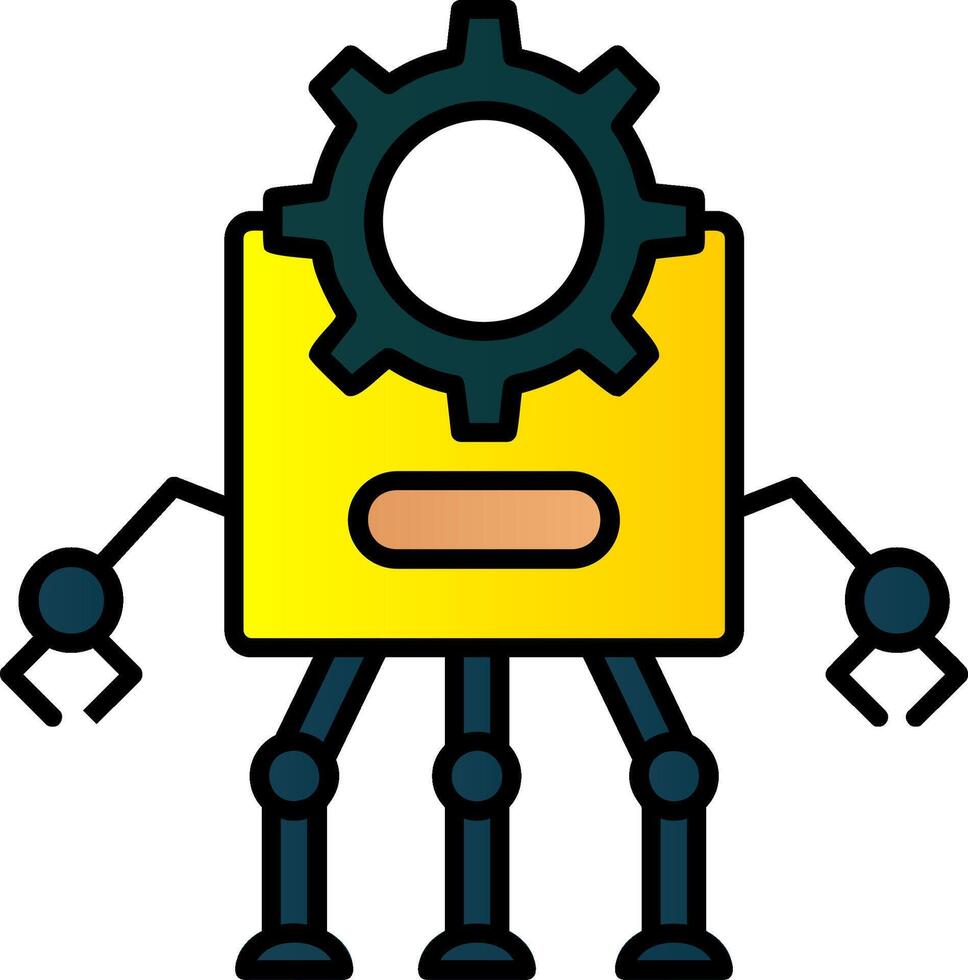 Robot Line Filled Gradient  Icon vector