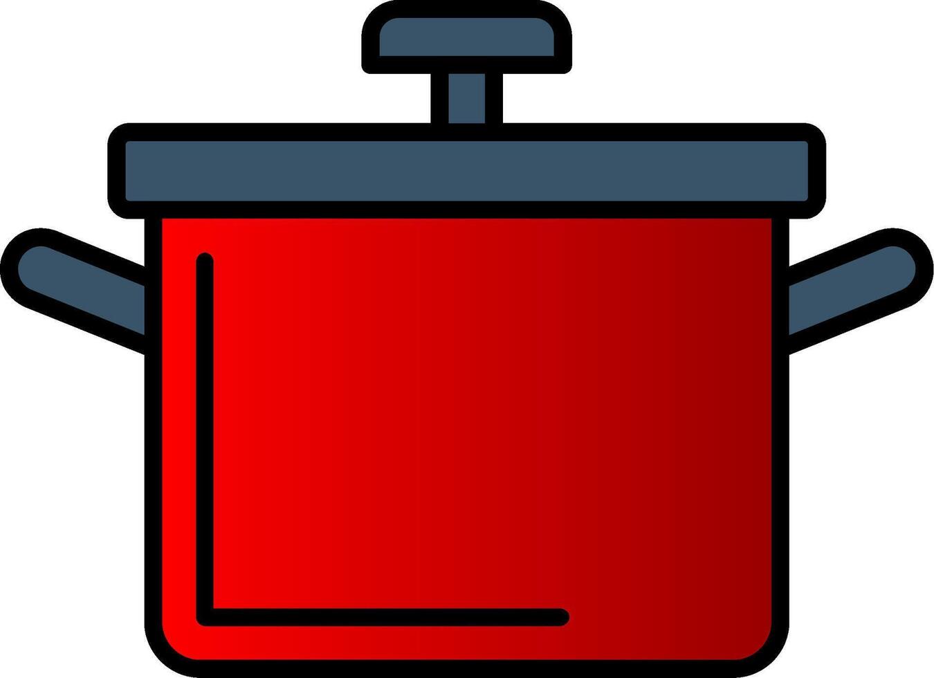 Cooking Pot Line Filled Gradient  Icon vector