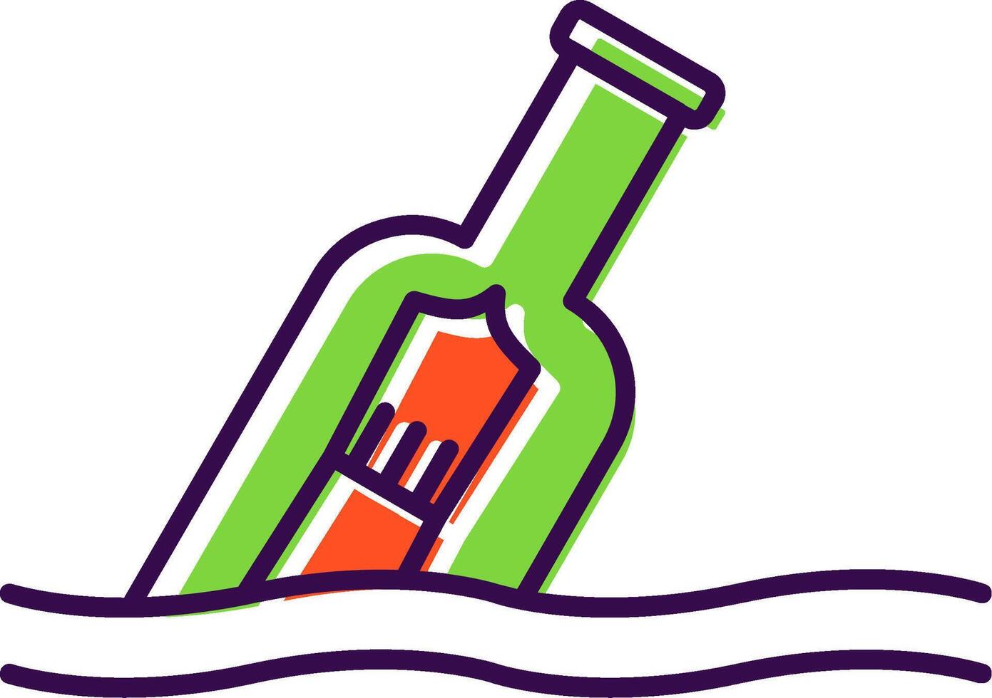 Message In A Bottle Filled  Icon vector
