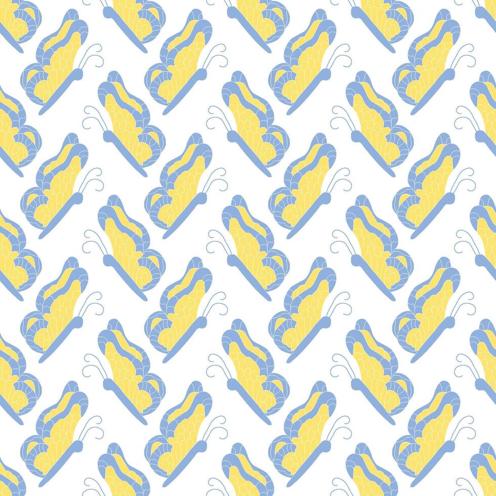 Seamless butterfly pattern. ornament with butterflies. drawn spring illustration vector