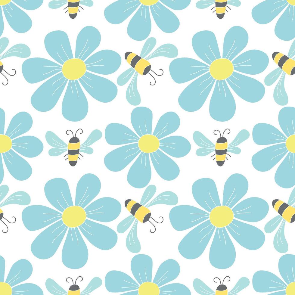 Spring floral pattern. Seamless pattern with flowers vector