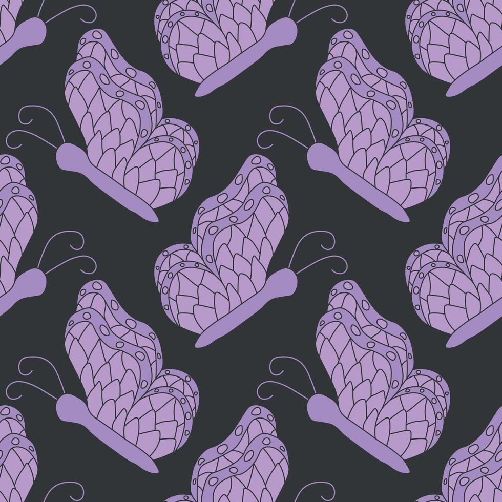 Seamless butterfly pattern. ornament with butterflies. drawn spring illustration vector