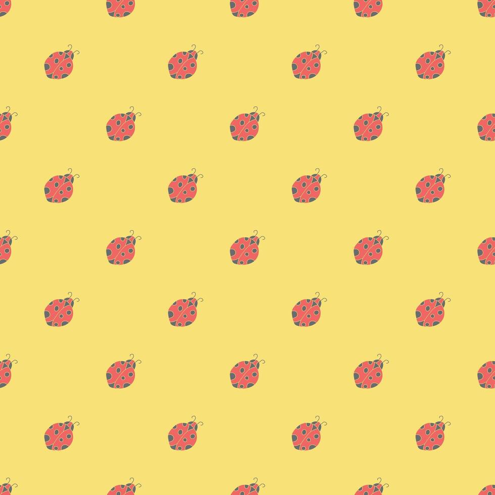 Seamless pattern with ladybugs. Summer ladybugs background vector