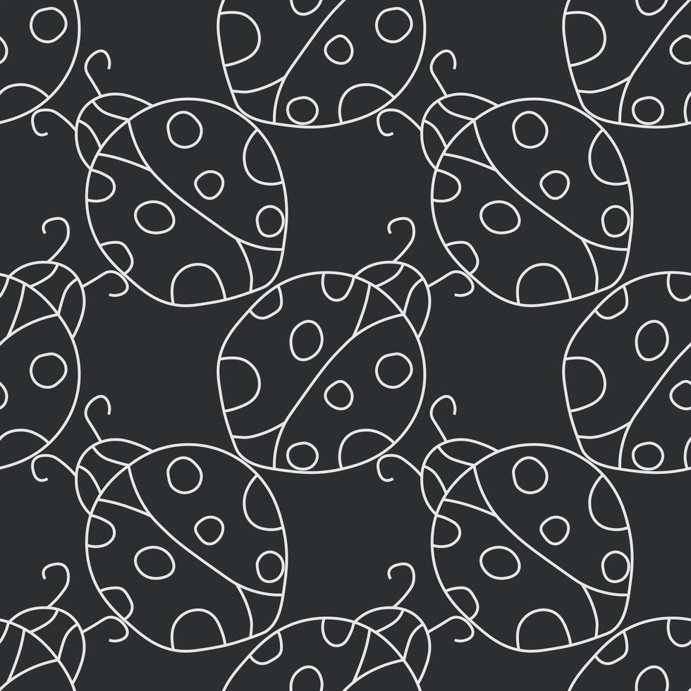 Seamless pattern with ladybugs. Summer ladybugs background vector