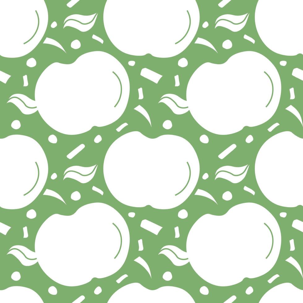 Seamless apple pattern. Colored seamless doodle pattern with red apples vector