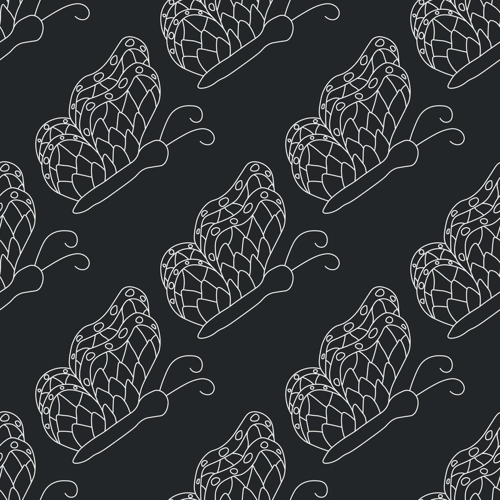 Seamless butterfly pattern. ornament with butterflies. drawn spring illustration vector