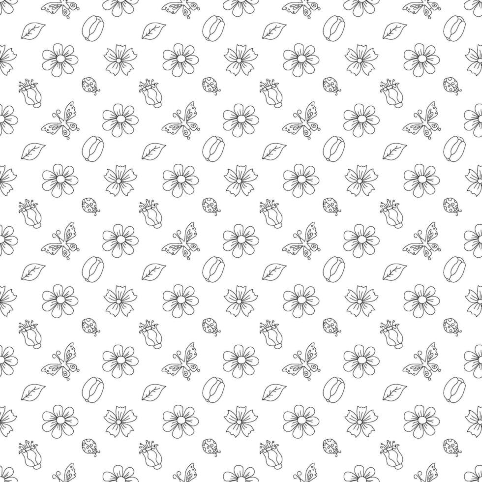 Spring floral pattern. Seamless pattern with flowers vector