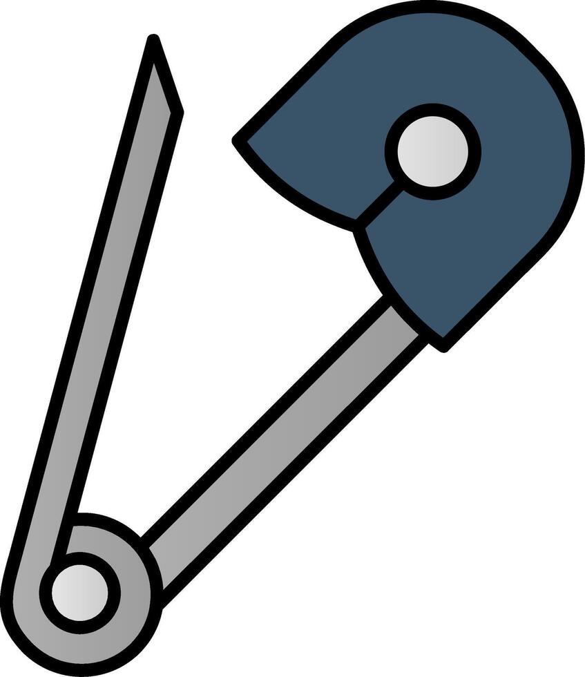 Safety Pin Line Filled Gradient  Icon vector